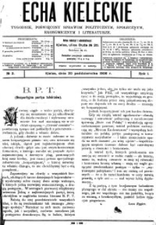 Echa Kieleckie. Tygodnik poświęcony sprawom politycznym, ekonomicznym i literaturze, 1906, R.1, nr 3