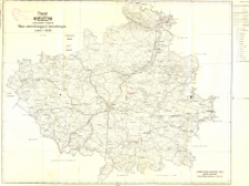 Mapa administracyjna i komunikacyjna : powiat kielecki woj. kieleckie stan na 1946 r.