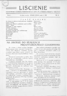 Liścienie : czasopismo uczniów Państwowego Gimn. im. J. Śniadeckiego w Kielcach, 1936, R.3, nr 1