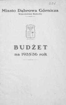 Budżet miasta Dąbrowy Górniczej na rok 1935/36