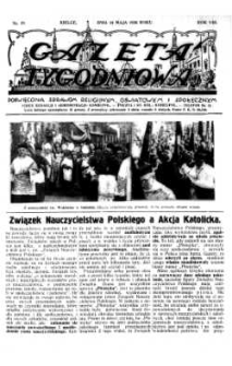 Gazeta Tygodniowa. Poświęcona sprawom religijnym, oświatowym i społecznym,1936, R.7, nr 19