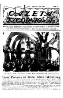 Gazeta Tygodniowa. Poświęcona sprawom religijnym, oświatowym i społecznym,1936, R.7, nr 36