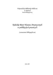 Kieleckie Biuro Wystaw Artystycznych w publikacjach prasowych : zestwienie bibliograficzne