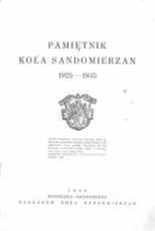 Pamiętnik Koła Sandomierzan : 1925-1935.