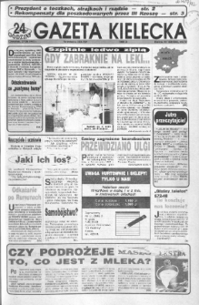 Gazeta Kielecka: 24 godziny, 1992, R.4, nr 168