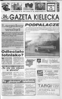 Gazeta Kielecka: 24 godziny, 1992, R.4, nr 184