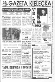 Gazeta Kielecka: 24 godziny, 1992, R.4, nr 185