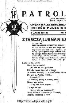 Patrol : harcerski dodatek do "Młodej Polski" 1944, nr 1