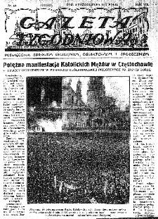 Gazeta Tygodniowa. Poświęcona sprawom religijnym, oświatowym i społecznym,1937, R.8, nr 40