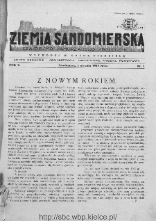 Ziemia Sandomierska. Czasopismo samorządowo-społeczne: tygodnik, 1933, nr 1