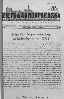Ziemia Sandomierska. Czasopismo samorządowo-społeczne: tygodnik, 1933, nr 10