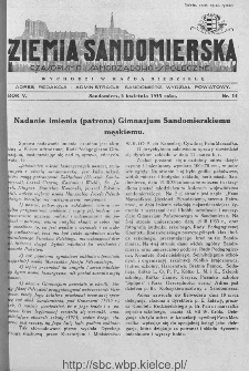 Ziemia Sandomierska. Czasopismo samorządowo-społeczne: tygodnik, 1933, nr 14