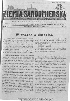 Ziemia Sandomierska. Czasopismo samorządowo-społeczne: tygodnik, 1933, nr 33