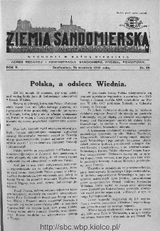 Ziemia Sandomierska. Czasopismo samorządowo-społeczne: tygodnik, 1933, nr 39