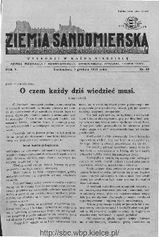 Ziemia Sandomierska. Czasopismo samorządowo-społeczne: tygodnik, 1933, nr 49