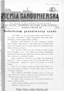 Ziemia Sandomierska. Czasopismo samorządowo-społeczne: tygodnik, 1934, nr 27