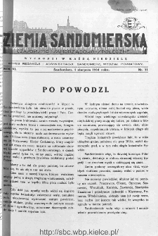 Ziemia Sandomierska. Czasopismo samorządowo-społeczne: tygodnik, 1934, nr 31
