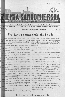Ziemia Sandomierska. Czasopismo samorządowo-społeczne: tygodnik, 1934, nr 37