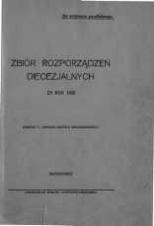 Zbiór rozporządzeń diecezjalnych za rok 1930.