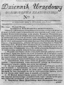 Dziennik Urzędowy Województwa Krakowskiego 1832, nr 3