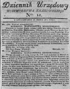 Dziennik Urzędowy Województwa Krakowskiego 1832, nr 12