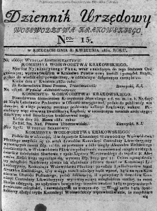 Dziennik Urzędowy Województwa Krakowskiego 1832, nr 15