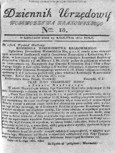 Dziennik Urzędowy Województwa Krakowskiego 1832, nr 18