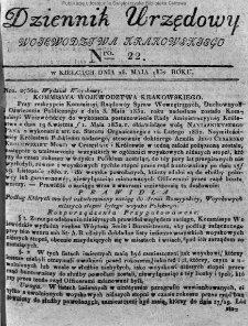 Dziennik Urzędowy Województwa Krakowskiego 1832, nr 22