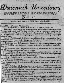 Dziennik Urzędowy Województwa Krakowskiego 1832, nr 23