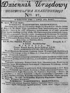 Dziennik Urzędowy Województwa Krakowskiego 1832, nr 27