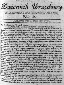 Dziennik Urzędowy Województwa Krakowskiego 1832, nr 30