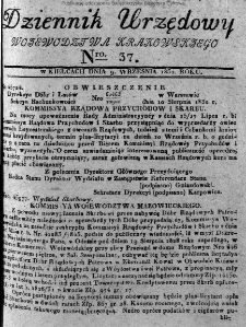 Dziennik Urzędowy Województwa Krakowskiego 1832, nr 37