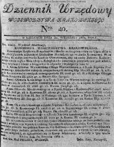 Dziennik Urzędowy Województwa Krakowskiego 1832, nr 40