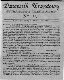Dziennik Urzędowy Województwa Krakowskiego 1832, nr 52