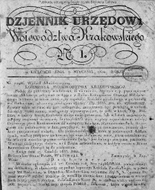 Dziennik Rządowy Województwa Krakowskiego 1834, nr 1
