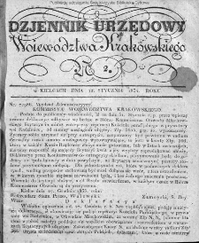 Dziennik Rządowy Województwa Krakowskiego 1834, nr 2
