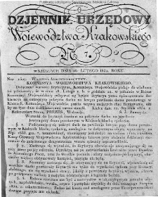 Dziennik Rządowy Województwa Krakowskiego 1834, nr 7