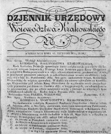 Dziennik Rządowy Województwa Krakowskiego 1834, nr 8