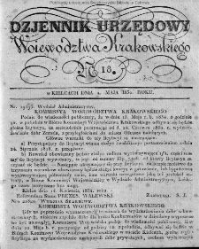 Dziennik Rządowy Województwa Krakowskiego 1834, nr 18