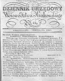 Dziennik Rządowy Województwa Krakowskiego 1834, nr 22