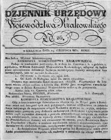 Dziennik Rządowy Województwa Krakowskiego 1834, nr 26