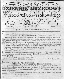 Dziennik Rządowy Województwa Krakowskiego 1834, nr 31