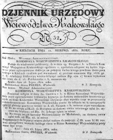 Dziennik Rządowy Województwa Krakowskiego 1834, nr 32