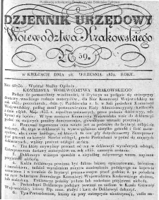 Dziennik Rządowy Województwa Krakowskiego 1834, nr 39