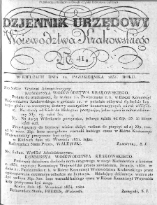 Dziennik Rządowy Województwa Krakowskiego 1834, nr 41