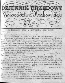 Dziennik Rządowy Województwa Krakowskiego 1834, nr 45