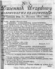Dziennik Rządowy Województwa Krakowskiego 1830, nr 5