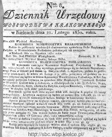 Dziennik Rządowy Województwa Krakowskiego 1830, nr 8