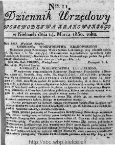 Dziennik Rządowy Województwa Krakowskiego 1830, nr 11