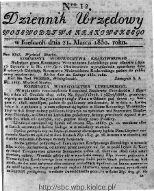 Dziennik Rządowy Województwa Krakowskiego 1830, nr 12